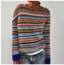 Anna™ | Skandinavischer Strickpullover – Regenbogen