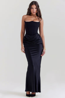 ANIKA I SCHULTERFREIES KLEID – Schwarz