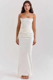 ANIKA I SCHULTERFREIES KLEID – Elfenbein