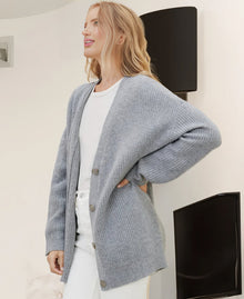 Renate | Kaschmir-Kokon-Strickjacke – Grau