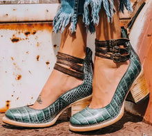 Elena™ | Elegante Stiefel – Schlangen Grün