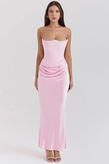 ANIKA I SCHULTERFREIES KLEID – Rosa