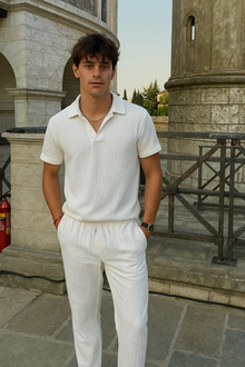 Herren Sommer Set aus Baumwolle – Polo & Hose im Old-Money Stil – Weiß