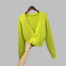 Lässige Woll-V-Ausschnitt Strickjacke Mit Knöpfen Für Damen | Ideal für den Winter – Grün