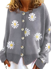 Lässige Kaschmir-Strickjacke für Damen | Ideal für den Winter – Grau