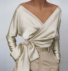 Davina - Bluse aus Seide – Beige