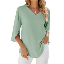 Cara™ | Bluse mit V-Ausschnitt – Green