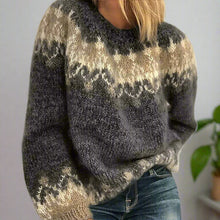 Weicher Strick-Kaschmirpullover Mit Muster Für Damen | Ideal für den Winter – Grau
