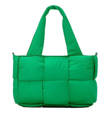 Gestepptes Tote Bag | Gepolsterte Henkel | Modern und Praktisch – Grün