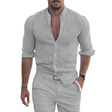 Marius - Stilvolle Leinenhemd - Sommerchic – Grau