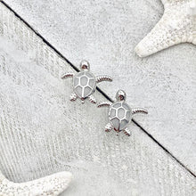 Meeresschildkröte Ohrringe in Opal und Silber – Weiß