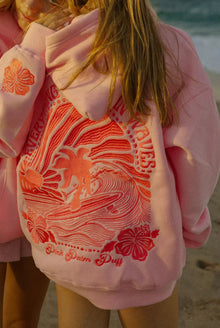 Damen Hoodie mit Print – Bequemer Kapuzenpullover im Oversize-Look – Rosa