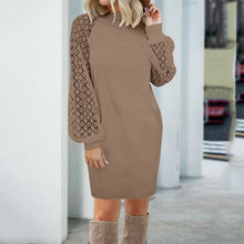 Stilvoller Langer Pullover mit Puffärmeln für Damen | Ideal für den Winter – Kaffee