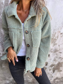Lena | Kuschelige Jacke mit Innenfutter Damen – Grün