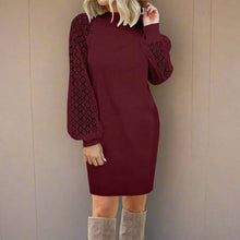 Stilvoller Langer Pullover mit Puffärmeln für Damen | Ideal für den Winter – Weinrot