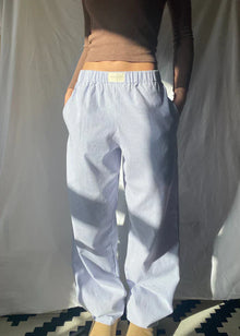 Weit geschnittene Lounge-Hosen für Damen – Blau