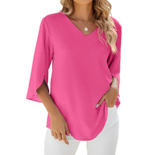 Cara™ | Bluse mit V-Ausschnitt – Pink