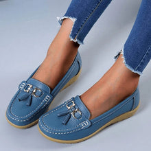 Käthe | Damen Leder Loafer Fußgewölbestütze – Leder Loafer Stützend Komfort 2026 – Hellblau