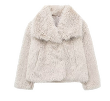 Elegante Damen Pelzjacke für stilvolle Winterlooks – Cremeweiß