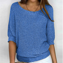Fiora - Atmungsaktiver 3/4-Arm-Pullover – Blau