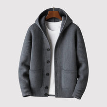 HIDEAKI | Luxuriöser Kapuzencardigan – Grau