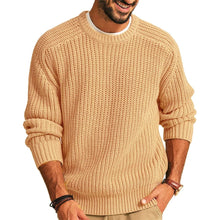 Herren Pullover mit Rundhalsausschnitt aus Grobstrick - Levik – Beige