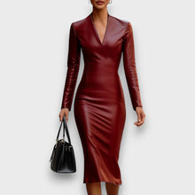 Moryn – Schwarzes Bodycon-Kleid – Burgunder