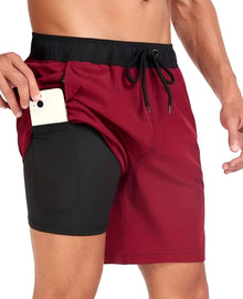 Adam – Badeshorts für Herren – Schnelltrocknende Strandbekleidung – Rot