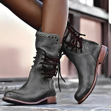 Lenora - Klassische Damenstiefel mit niedrigem Absatz – Grau
