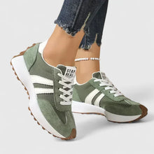 Johanna | Damen Frühlings Retro Schnürsneaker – Grün
