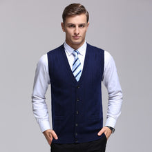 Herrenweste ärmellos, gerippt, formaler Stil - Edgar – Blau