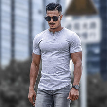Kurzärmeliges Herren-T-Shirt mit Rundhalsausschnitt - Luis – Grau
