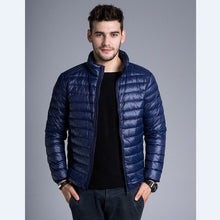 Leichte Herren-Steppjacke mit Kapuze und Reißverschluss - Tidus – Blau