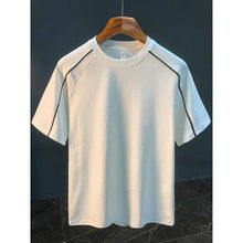 Herren-T-Shirt aus Baumwolle mit Ziernähten im lässigen Stil - David – Weiß