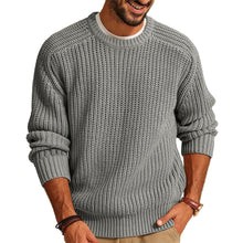 Herren Pullover mit Rundhalsausschnitt aus Grobstrick - Levik – Grau