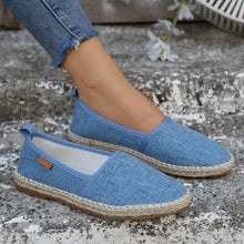 Espadrilles für Frauen aus Segeltuch grau rutschfeste Jutesohle - Mireia – Blau
