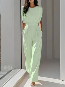 Bernice - Lässiger Ärmelloser Jumpsuit – Grün