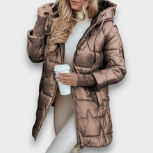 Laverne – Steppjacke mit Kapuze – Dunkelbraun