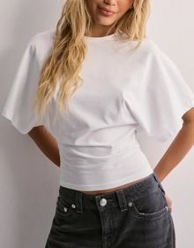 Isidora | Damen Oversized Kurzarm T-Shirt – Weiß