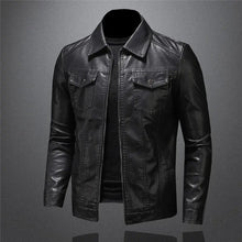 Jacke Herren Schwarz in Lederoptik – Schwarz