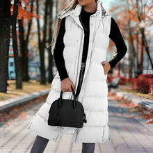 Stilvolle Ärmellose Lange Daunenparka Für Damen | Perfekt für den Winter – Weiß