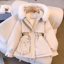 Annika | Damen Kapuzen Winter Parka Mantel mit Kunstfell – Weiß