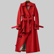 Amira | Damen Klassischer Trenchcoat mit Gürtel für den Winter – Rot