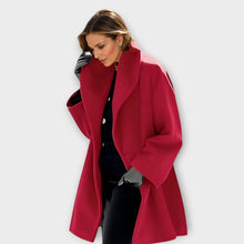 Elodie – Luxus Aus Wolle Windjacke Mantel – Rot