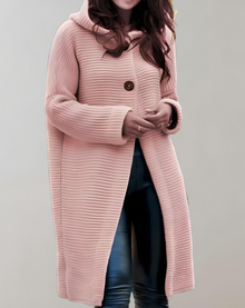 Jenny -  Lange und übergroße gestrickte Mantel – Rosa