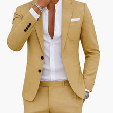 Joachim | Herren Hellblau Zwei-Teiler Anzug Set – Beige