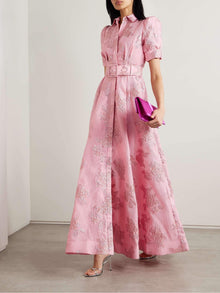 Thang - Schickes Rosa Gürtel Anlasskleid – Rosa