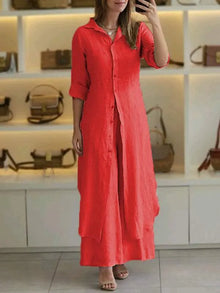 Joy - Elegantes Zweiteiliges Set Damen – Rot
