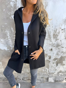 Comfi | stilvolle lässige Hoodie-Jacke – Schwarz