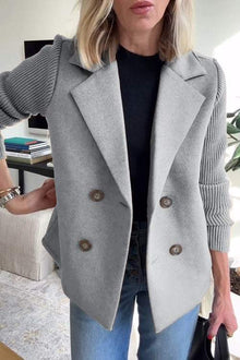 Blazer mit gerippten Ärmeln | Doppelreiher | Zeitloser Chic – Grau